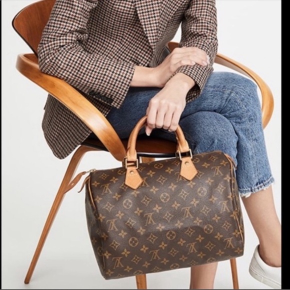 Louis Vuitton Brown Tan Monogram Satchel speedy25 - Picture 1 of 16